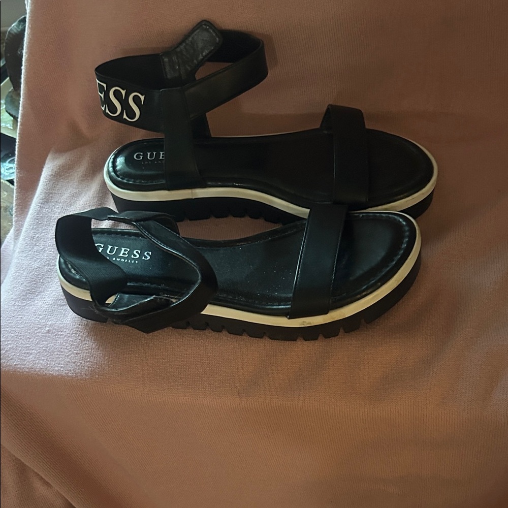 Guess Black Strappy Sandals